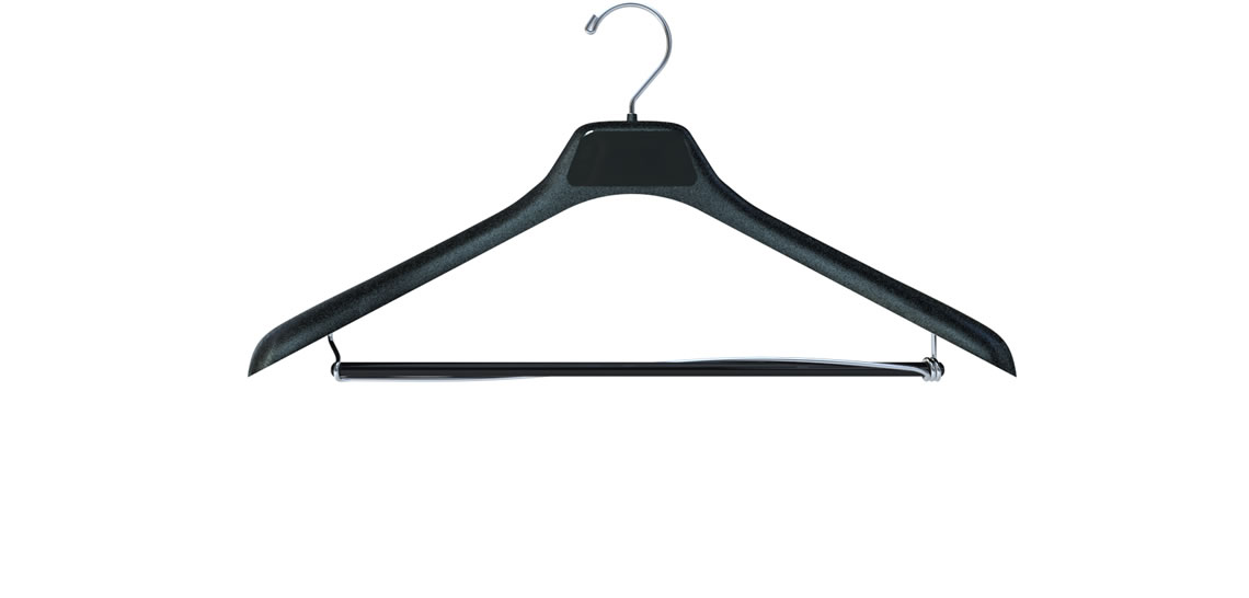 Broad Shoulder Suit Hanger with Wooden Bar